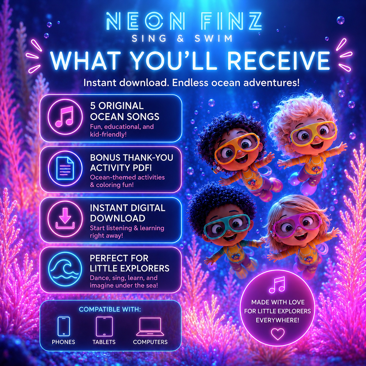 Neon Finz: Sing & Swim Album
